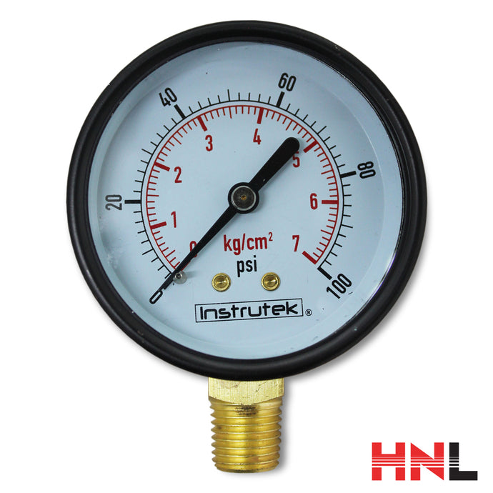 Manometro seco para hidroneumatico ,  0-100 PSI , MOD 63-100-100 , INSTRUTEK - HNL INDUSTRIAL TOOLS